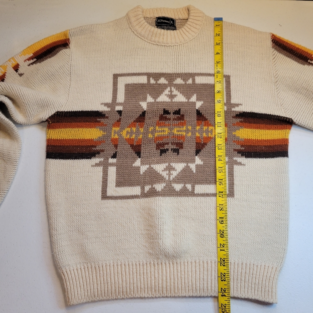 JcPenny Vintage 70s Aztec Acrylic Sweater - Picture 11 of 15